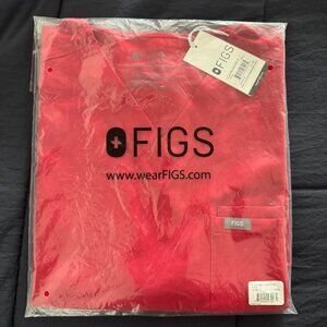 FIGS Leon Top and Axim Pants Scrub Set - Winning Red (BRAND NEW) (LIMITED COLOR)